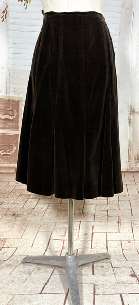 Unusual Chocolate Brown Velvet Late 1930s / Early 1940s Ski Sport Suit With Zip Front