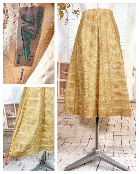 Unusual Late 1940s / Early 1950s Woven Hemp / Raffia Summer Skirt - French Couture