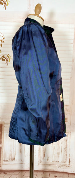 Green and Blue Tartan Plaid 1940s Blazer