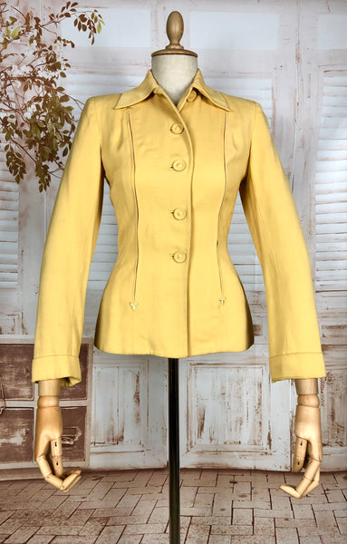 Exquisite 1940s Mustard Yellow Arrow Western Wear Blazer