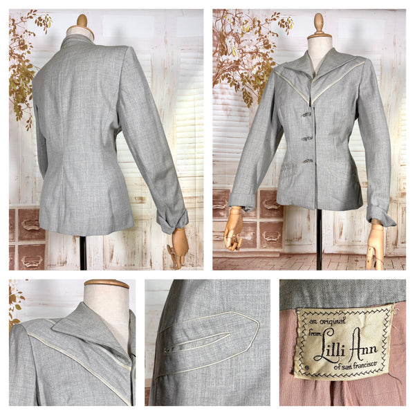 Fabulous Volup 1950s Grey Lilli Ann Blazer