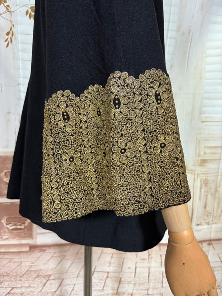 Exceptionally Rare 1940s Gold Lamé Embroidered Coat By Evalen