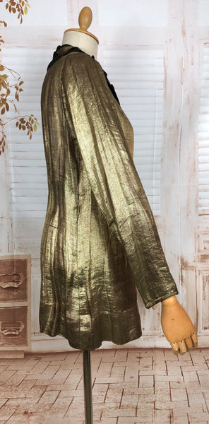 Incredible Original 1920s Antique Gold Lame Tunic