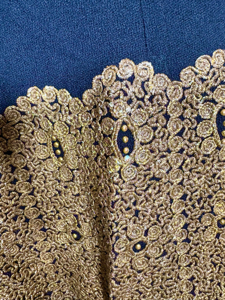 Exceptionally Rare 1940s Gold Lamé Embroidered Coat By Evalen