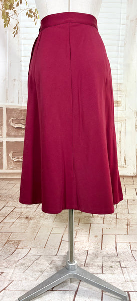 Fabulous Burgundy Red Double Breasted 1940s Skirt Suit
