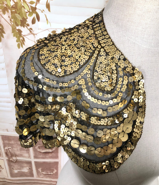Exceptional 1930s Gold Sequin Eveningwear Capelet