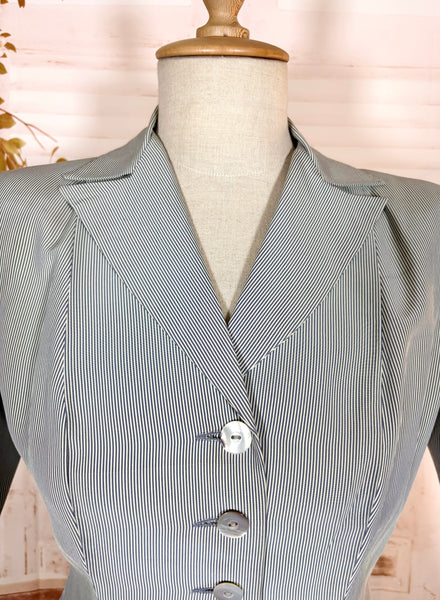 Beautiful Pale Blue 1940s Summer Suit With Button Details By Lampl
