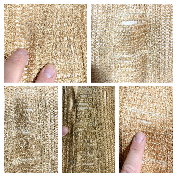 Unusual Late 1940s / Early 1950s Woven Hemp / Raffia Summer Skirt - French Couture