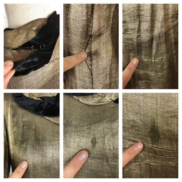 Incredible Original 1920s Antique Gold Lame Tunic