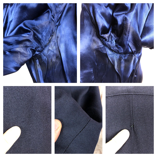 RESERVED FOR AUGGIE - Classic Navy Blue 1940s Suit With Dagger Collar