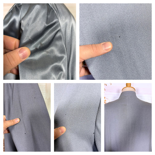 Rare Volup 1940s Periwinkle Lilac Clutch Coat With Soutache Embroidery