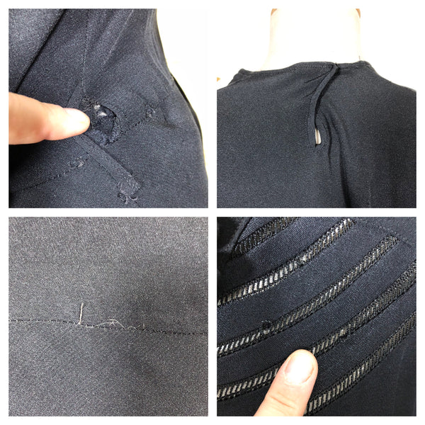 Incredible Avant Garde 1930s Black Evening Dress With Statement Sleeves