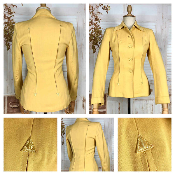 Exquisite 1940s Mustard Yellow Arrow Western Wear Blazer