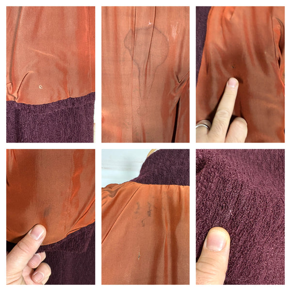 Magical 1940s Plum Purple Textured Suit With Spiderweb Buttons