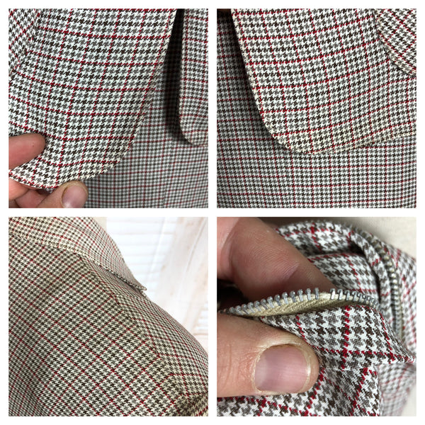 Beautiful Original Late 1940s / Early 1950s Micro Check Houndstooth Suit Life Savers By Kirkland Hall