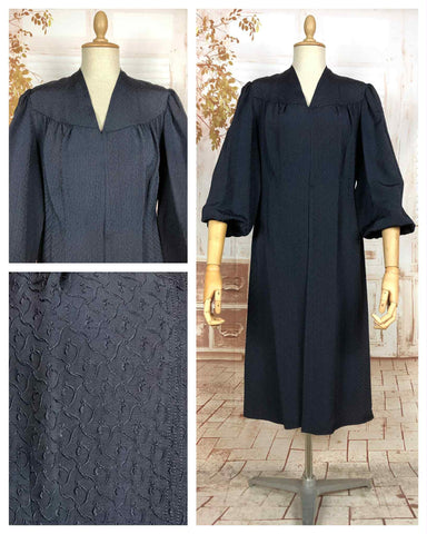 Elegant 1930s Lightweight Crepe Coat With Balloon Sleeves