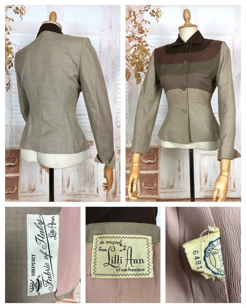 Rare 1950s Striped Lilli Ann Blazer In Earth Tones - Bladerunner Style