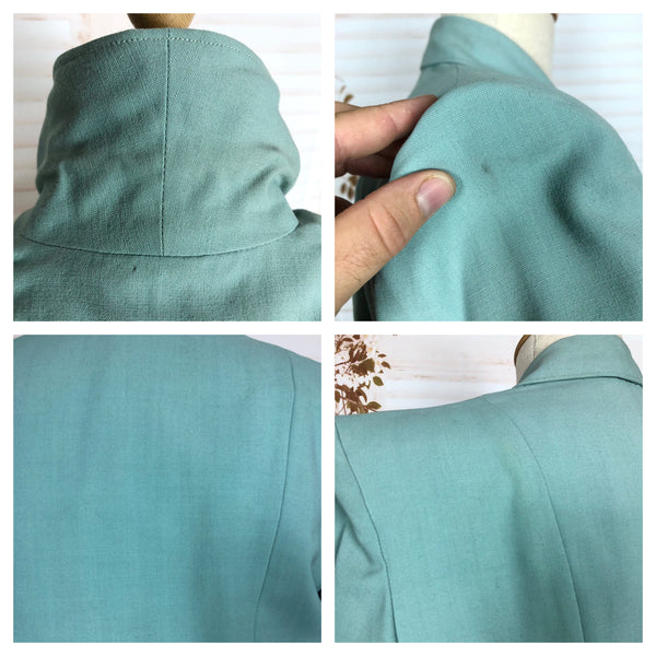 Insane Original 1940s Aqua Turquoise Summer Suit With Beautiful Buttons