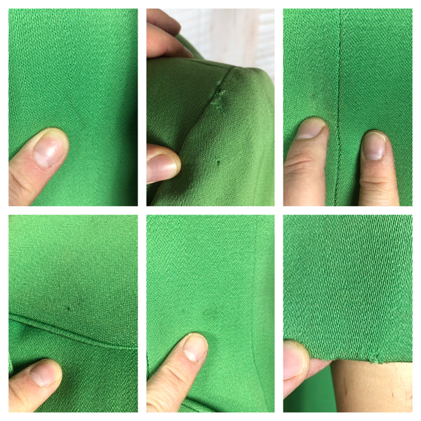 Stunning Apple Green Gabardine 1940s Suit With Button Details