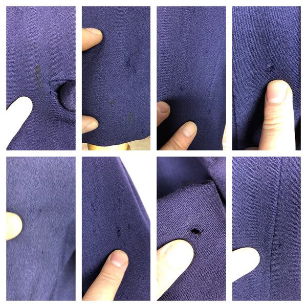 Super Rare 1940s Purple Gabardine Belt Back Princess Coat