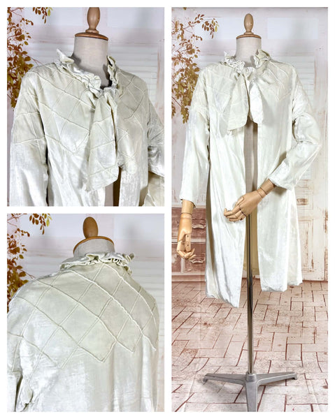 Exquisite Late 1920s / Early 1930s Off White Silk Velvet Opera Coat