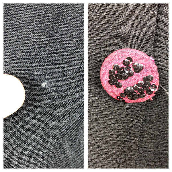 Amazing 1930s Long Line Skirt Suit With Fuchsia Pink Beaded Accents