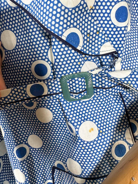 Rare Volup 1930s Blue And White Spotted Day Dress