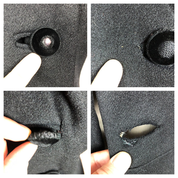 Fabulous Late 1940s Black Double Breasted Princess Coat With Belt Back