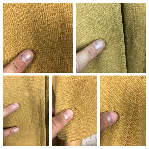 Exquisite Mustard Yellow 1940s Swing Coat