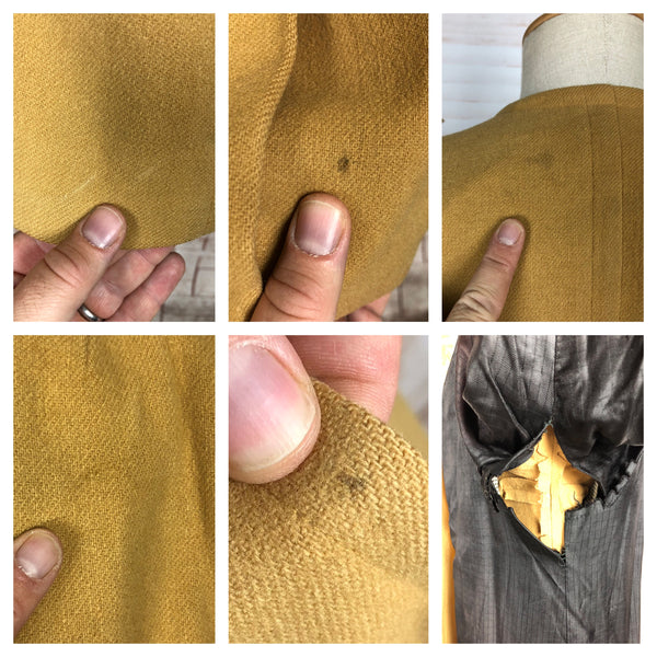 Exquisite Mustard Yellow 1940s Swing Coat