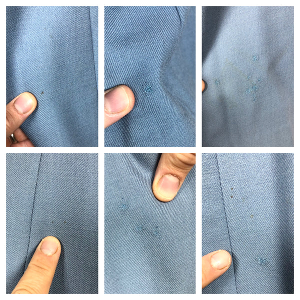 Stunning Periwinkle Blue 1940s Suit With Rouleau Waist Tie