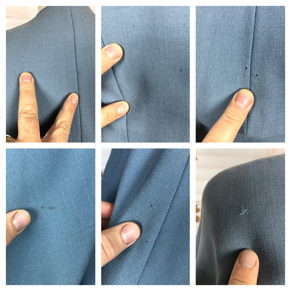 Stunning Periwinkle Blue 1940s Suit With Rouleau Waist Tie