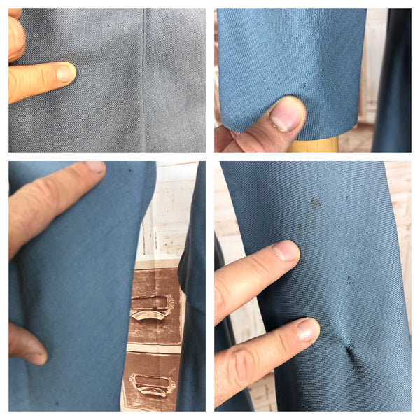 Stunning Periwinkle Blue 1940s Suit With Rouleau Waist Tie