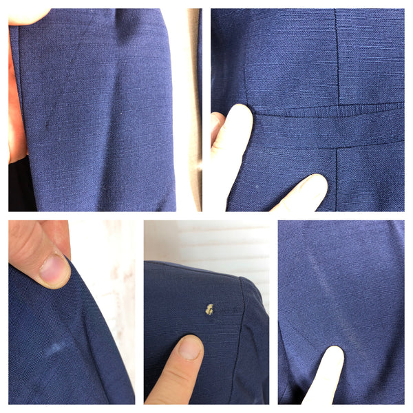 Beautiful Navy Blue Double Breasted 1940s Suit With Tiered Waist