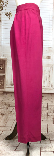 LAYAWAY PAYMENT 3 OF 3 - RESERVED FOR LIV - Exceptional Original 1940s Vintage Hot Fuchsia Pink Pant Suit