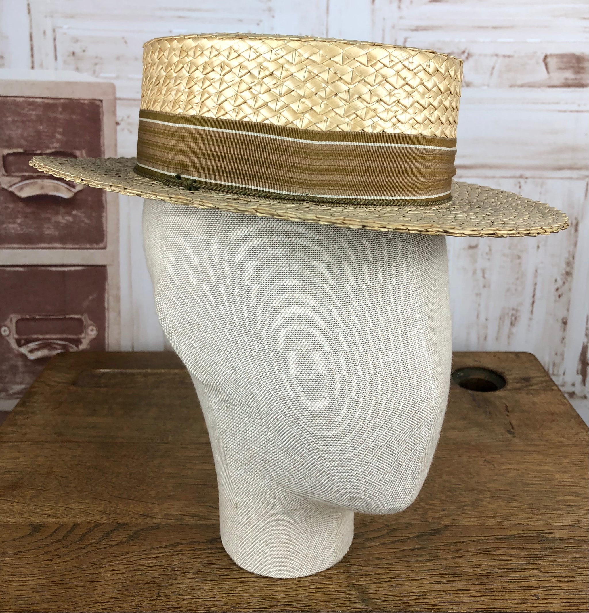 Antique boater hat sales