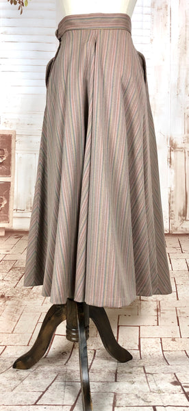 Extraordinary Original Late 1940s / Early 1950s Vintage Rainbow Striped Claire McCardell Suit