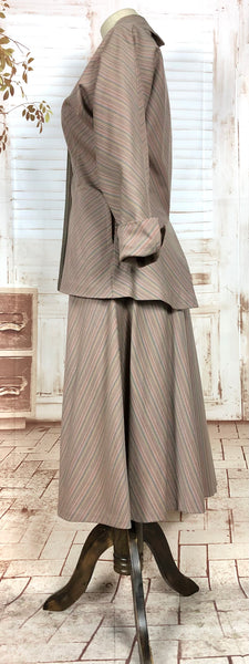 Extraordinary Original Late 1940s / Early 1950s Vintage Rainbow Striped Claire McCardell Suit