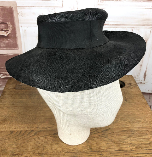 Original Late 1930s / Early 1940s Black Brimmed Tilt Hat
