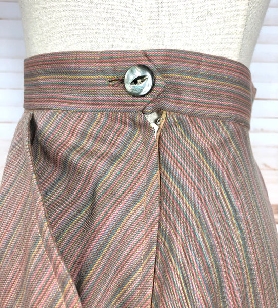 Extraordinary Original Late 1940s / Early 1950s Vintage Rainbow Striped Claire McCardell Suit