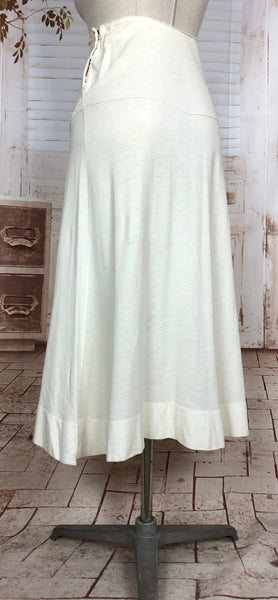 Gorgeous Original 1930s Vintage White Flared Summer Skirt