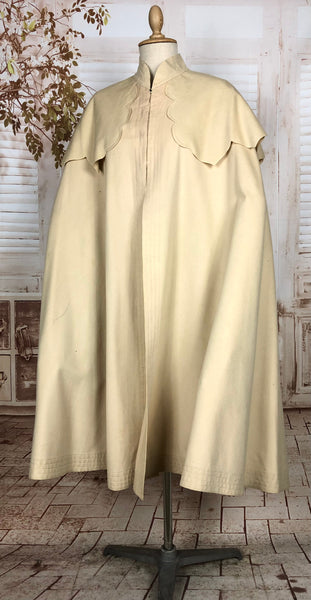 Exquisite Original Victorian Antique Cream Double Cape Cloak