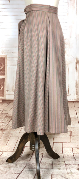 Extraordinary Original Late 1940s / Early 1950s Vintage Rainbow Striped Claire McCardell Suit