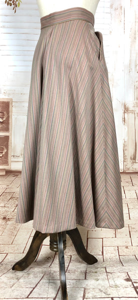 Extraordinary Original Late 1940s / Early 1950s Vintage Rainbow Striped Claire McCardell Suit