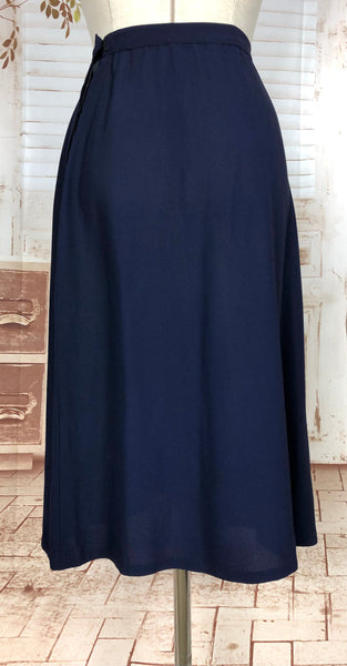 Incredible Original 1930s Vintage Navy Blue Lace Skirt Suit By Sobie & Davis