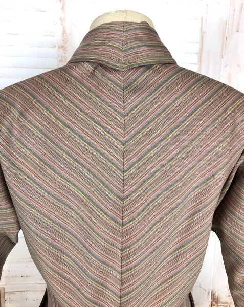 Extraordinary Original Late 1940s / Early 1950s Vintage Rainbow Striped Claire McCardell Suit