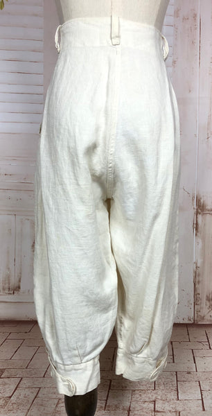 Super Rare Original Late 1920s / Early 1930s Vintage White Women’s Plus Fours By Tomboy
