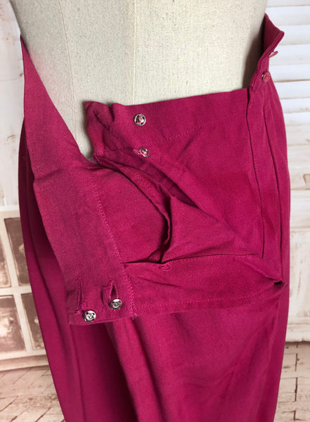 LAYAWAY PAYMENT 3 OF 3 - RESERVED FOR LIV - Exceptional Original 1940s Vintage Hot Fuchsia Pink Pant Suit