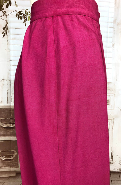 LAYAWAY PAYMENT 1 OF 3 - RESERVED FOR LIV - Exceptional Original 1940s Vintage Hot Fuchsia Pink Pant Suit