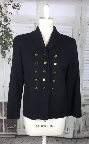 Original Vintage 1950s 50s Joseph Magnin Black Jacket Coat